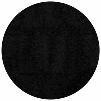 Alfombra Shaggy Moderna PAMPLONA Negra Ø 80 cm, peluda de pelo largo, adecuada para calefacción por suelo radiante, esponjosa y decorativa para salón
