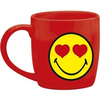 SMILEY - Mug a té de porcelana rojo/enamorado