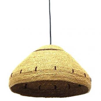 Lámpara de techo con pantalla campana de cuerda de arpillera natural Ø 32x18 cm