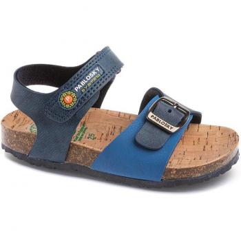 Sandalias Pablosky para Niño en Color Azul Marino con Velcro y Hebilla - Modelo 508820, fabricadas con materiales reciclados y cierre adherente