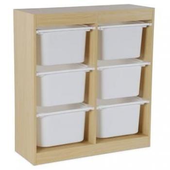 Mueble de Almacenaje Infantil Sora con 6 Bins Naturales 81x89x30 cm
