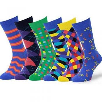 EASTON MARLOWE 6 PR Calcetines Estampados Hombre - 6pk #1, mixed - bright colors, 43-46 EU shoe size