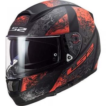 LS2 NC Casco per Moto, Hombre, Negro/Rojo, L