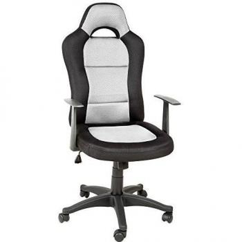 TecTake SILLA DE OFICINA SILLON DE DESPACHO ESTUDIO DIRECCION GIRATORIA RACING NEGRO GRIS