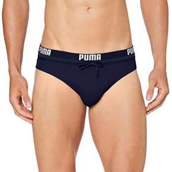 PUMA Logo Men's Swimming Brief Bañador, Marina, M para Hombre