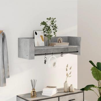 Estante de pared de madera de ingeniería 100x35x30,5 cm en colores Blanco, Negro y Roble Sonoma, mueble de almacenaje para oficina, estudio y dormitorio, estantería/librería/mueble de almacenamiento