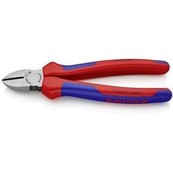 KNIPEX 70 02 180 SB Alicate de corte diagonal negro atramentado con fundas en dos componentes 180 mm