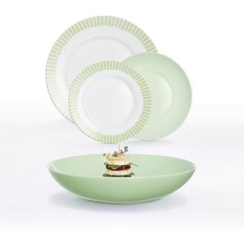 Vajilla Opal Verde Romantic Luminarc 12 Piezas Apta Frigorífico y Microondas Extra Resistente