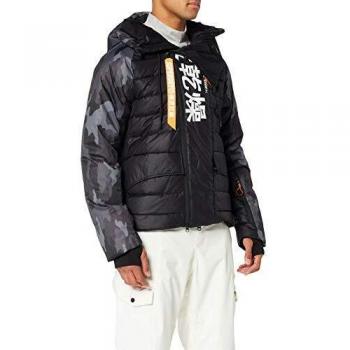 Superdry Japan Edition Snow Down Jacket Chaqueta, Hombre, Negro Camuflaje, Large