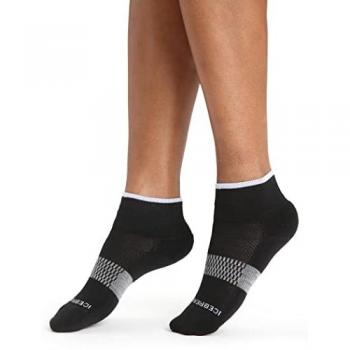 Icebreaker Calcetines Multisport Light Mini Merino para mujer y hombre, color negro gris claro, tamaño L, con cojín ligero