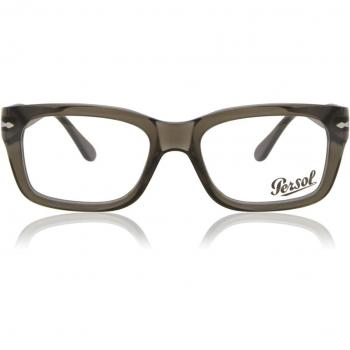 Persol PO3301V 1103 Rectangular Prescription Glasses for Men, Transparent Plastic Frame, Unisex, Size 54 MM