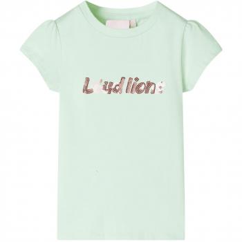 Camiseta infantil de manga casquillo verde suave 128