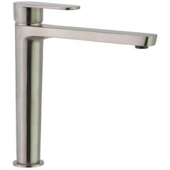 Grifo de Lavabo Monomando Alto en Níquel Cepillado con Sistema S2 de Ahorro de Agua - Serie Alexia