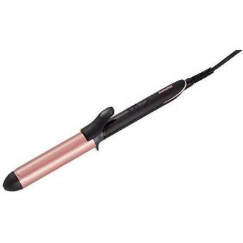 Moldeador de Cabello BaByliss C452E, Negro y Rosa, con 6 Temperaturas Ajustables hasta 210ºC, Cerámica de Cuarzo, Diámetro de 38mm