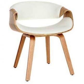 Silla nórdica ARAMIS blanco y madera clara de Miliboo