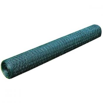 vidaXL Red de Alambre Hexagonal con Recubrimiento PVC Alambrada Corral Jardín Gallinero Patio Valla de 75 cm x 25 m