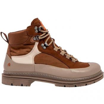 Botines unisex de nylon con cierre de cordones 1896 Birmingham marrón cuero-sesame