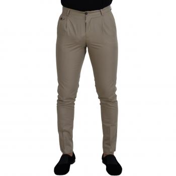 Dolce & Gabbana Beige Cotton Slim Fit Chinos for Men - Size IT44 | XS