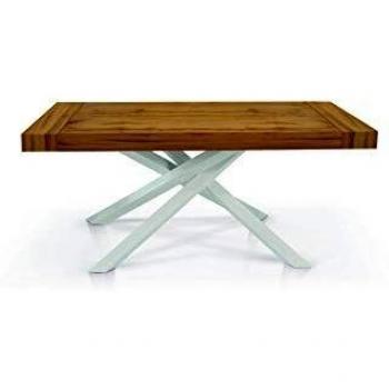 Mesa Extensible de Madera de Roble con Patas Cruzadas 160x90 cm - 260x90 cm