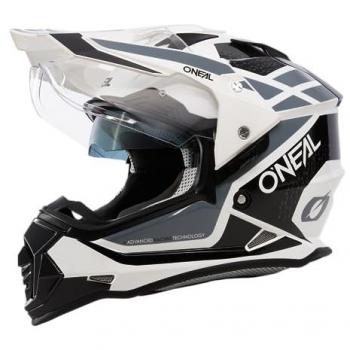 O'Neal Casco Off-road Sierra R V.24 Adulto Negro-Blanco-Gris, Carcasa ABS, Aberturas de ventilación para un máximo flujo de aire y refrigeración, Visera solar integrada, Talla XXL