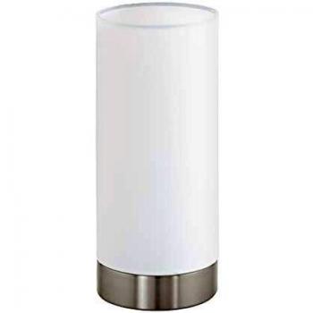 Lámpara de mesa regulable Eglo Pasteri níquel mate y blanco E27 40W 25,5cm