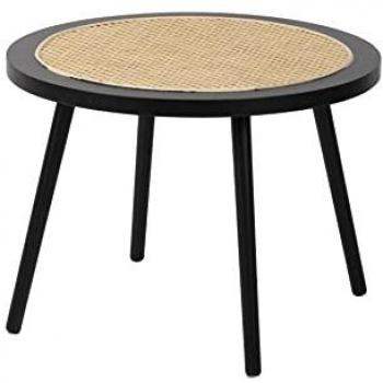 Mesa de Centro Adda Home de Madera Natural y Negro, 60x60x45 cm - Elegante y Funcional