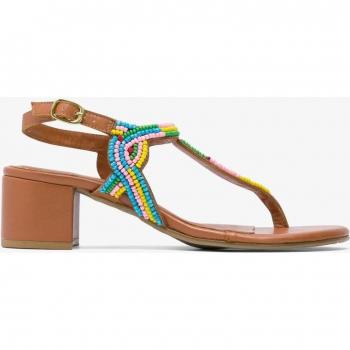 Sandalias de mujer en marrón de piel caprina