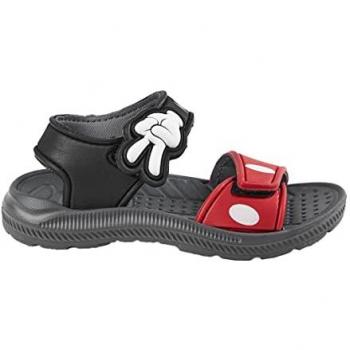 Sandalias Infantiles Mickey Mouse Estampado Negro - Confort y Seguridad para Niños - Diseño Único y Licencia Oficial - Sandalias de Playa con Cierre de Velcro