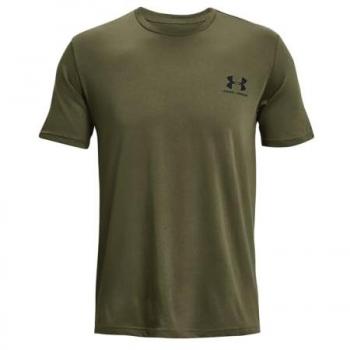 Under Armour Sportstyle Left Chest Short Sleeve T-Shirt - Military Green/Black - XXL