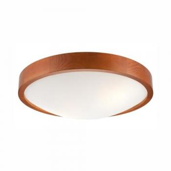 Lámpara de Techo Anello EPIKASA, Madera y Vidrio, Color Marrón, Dimensiones 8x37x37 cm