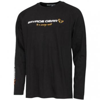 Camiseta de Manga Larga Savage Gear Signature Logo para Pesca Depredador, Talla XXL