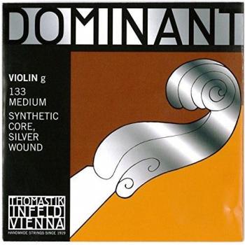 Thomastik Cuerda suelta para 4/4 violín Dominant - cuerda Sol núcleo de plástico, entorchado de plata, mediana