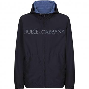 Dolce & Gabbana Men's Reversible Windbreaker Jacket in Blue | Size 50 | G9AHBTFUMQ7