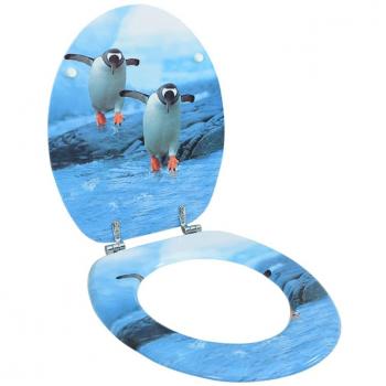 Pingüino Diseño MDF Toilet Tablet con tapa