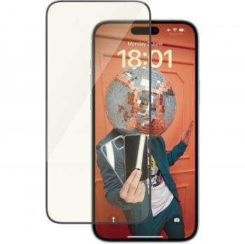 Protector de Pantalla PanzerGlass Eyecare para iPhone 15 Plus - Ultra Wide Fit con EasyAligner - Antirreflejo y Protección Contra Luz Azul - Transparente - 1 Unidad