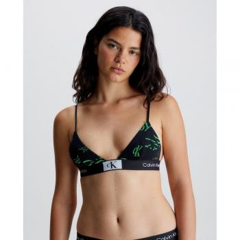 Calvin Klein Sujetador de triángulo Unlined Logo negro verde - CK96