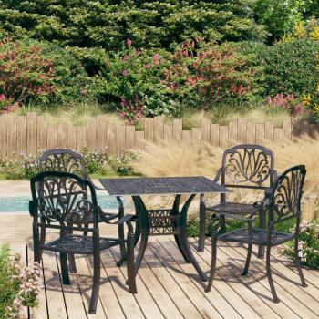 5-Piece Black Cast Aluminum Bistro Set