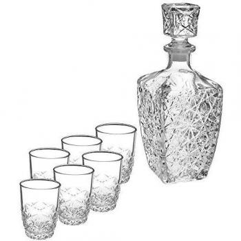 Bormioli Rocco Dedalo - Servicio de 7 piezas para servir licor, de vidrio, transparente, 20.4 x 21.10 x 10.30 cm