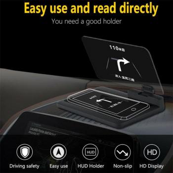 Pantalla Universal H6 HUD de 6 pulgadas para coche con proyector de smartphone, navegador GPS y sistema de advertencia de exceso de velocidad