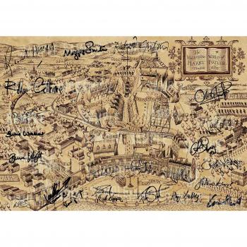 Harry Potter Diagon Alley firmado PP x 22 fundido J.K ROWLING Daniel Radcliffe Emma Watson Rupert Grint Helena Bonham Carter Alan Rickman Póster foto A4