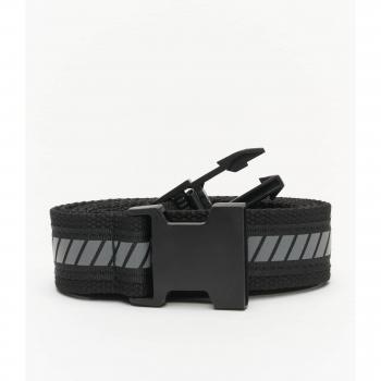 Urban Classics Unisex Reflective Belt - Black/Silver Adjustable Waistband