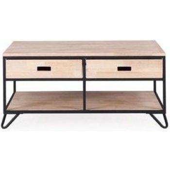 Mesa de Centro Industrial Roble Nordish/Negro 100x50x46 cm - Estilo Vintage y Elegante