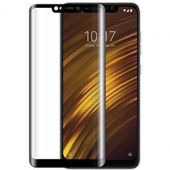 Protector de Pantalla de Vidrio Templado 2.5D para Pocophone F1, Antirayaduras y Antihuellas, Contorno Negro