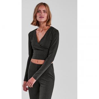 Pieces Top Cropped de Mujer con Manga Larga