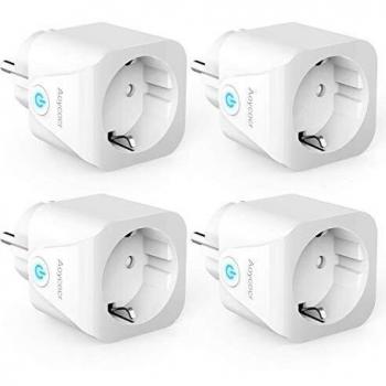 Enchufe Inteligente Wifi, Aoycocr Alexa Enchufes Smart Mini Plug, 16A 3680W, Smart Home Funciona con Amazon Alexa, Echo Dot, Google Assistant, con Control Remoto, no se requiere Hub