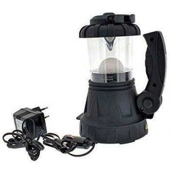 EUROBRIC 2000- LÁMPARA TIPO CAMPING COMPUESTA DE REFLECTOR CON 1 LED DE 1W + FAROL CON 15 LED RECARGABLE. INCLUYE CARGADORES BATERÍA A RED Y COCHE-14052