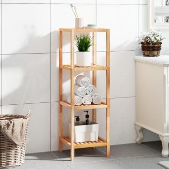 Estantería de baño madera maciza nogal 36x36x112 cm, mueble de almacenaje para oficina, estudio y dormitorio