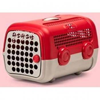 United Pets A.U.T.O. Pet Carrier / Transport Box, Red and Grey, Carrier for small dogs and cats, Made in Italy, Hard Shell Carrier