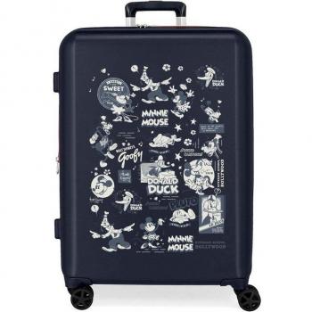 Maleta Mediana Rígida Disney 100 Mickey Comic Expandible Azul Marino 70cm 80L