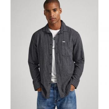 Pepe Jeans Conster Camisa de Hombre Regular Fit Estampado a Cuadros Negro
